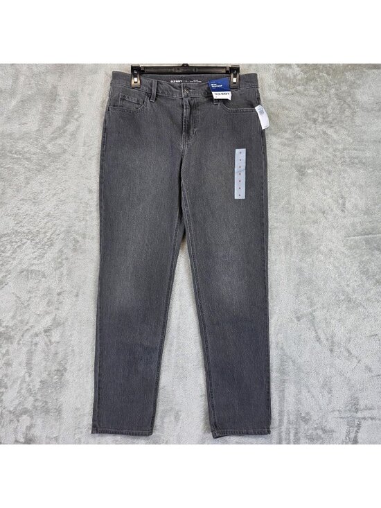 Old Navy Denim - Old Navy Mid Rise Wow Boyfriend Jeans Womens 6 Charcoal Wash Stretch Denim